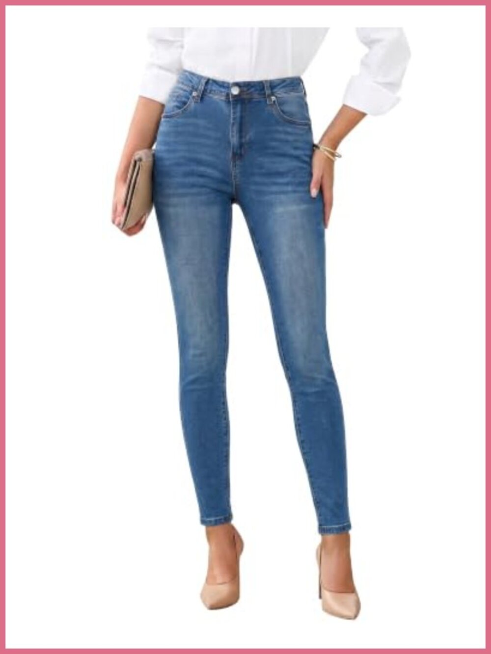 Women's High Waist Skinny Stretch Jeans Slimming Jeggings Denim Pants